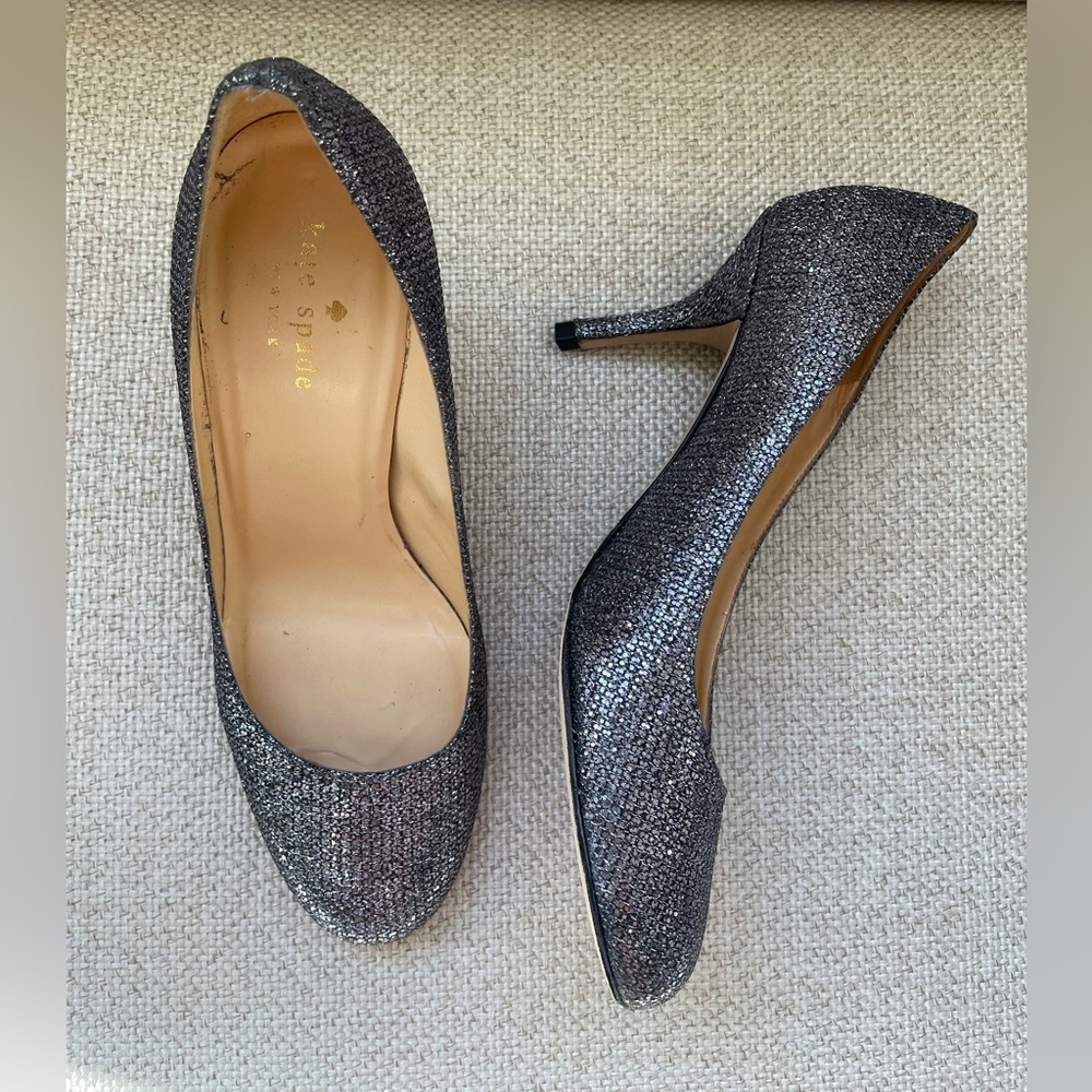 Kate Spade New York Silver Glitter Pumps Sz 7